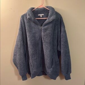 Express Gray Teddy Jacket
